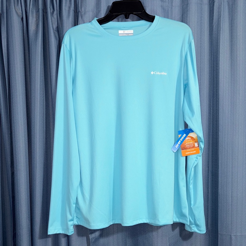 Columbia Omni Shade UPF 50 Rated Sky Blue Long Sleeve Shirt Women’s Size 1X